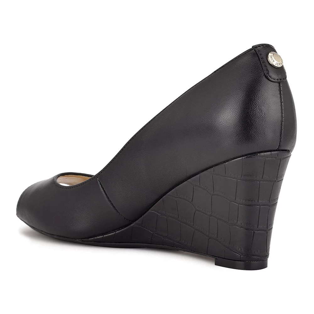 Nine West Cape 9x9 Women's Leather Wedge Heels 8 Nine West Cape 9x9 Women's Leather Wedge Heels - Image 6