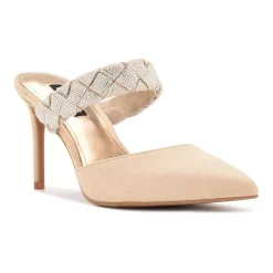 Nine West Greet Women's Rhinestone High Heels -Nine West shop 5618720 Beige Crystal