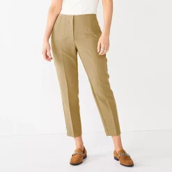 Petite Nine West High-Waisted Tapered Pants -Nine West shop 5658113 Khaki