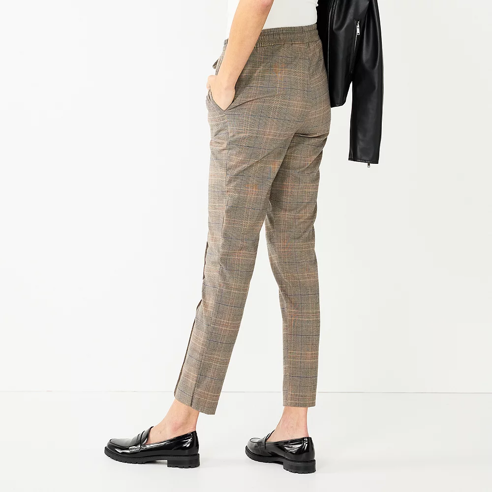 Women's Nine West Line Plaid Pintuck Jogger Pants 8 Women's Nine West Line Plaid Pintuck Jogger Pants - Image 6