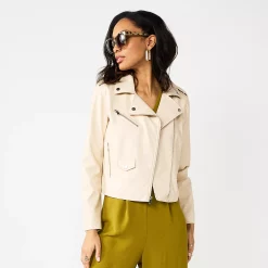 Women's Nine West Faux-Leather Moto Jacket -Nine West shop 5676864 Camelot Beige