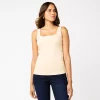 Women's Nine West Sculpt Squareneck Tank 2 Women's Nine West Sculpt Squareneck Tank -Nine West shop 5685034 Cream Tan
