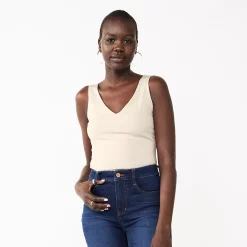 Women's Nine West Sculpt V-Neck Bodysuit -Nine West shop 5686001 Daisy Dew