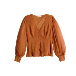 Women's Nine West Long Sleeve V-Neck Button Front Blouse 19 Women's Nine West Long Sleeve V-Neck Button Front Blouse -Nine West shop 5692662 ALT5