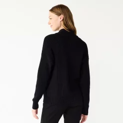 Women's Nine West Quarter Zip Sequin Stripe Pullover Sweater -Nine West shop 5713489 ALT