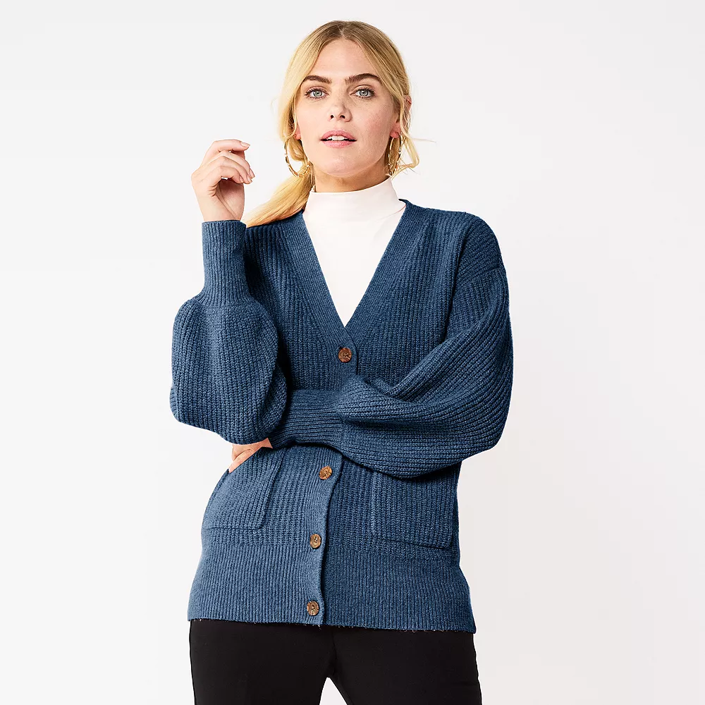 Women's Nine West Drop Shoulder Blouson Sleeve Cardigan 4 Women's Nine West Drop Shoulder Blouson Sleeve Cardigan - Image 2