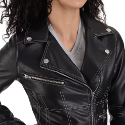 Women's Nine West Faux-Leather Biker Jacket -Nine West shop 5766199 ALT3