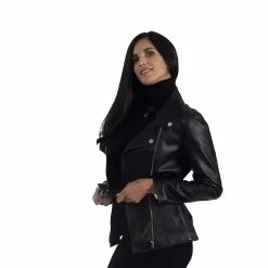Women's Nine West Faux-Leather Biker Jacket