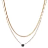 Nine West Two Layer Octagon Gem Necklace