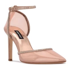 Nine West Tootsie Women's Ankle Strap Rhinestone High Heels -Nine West shop 5776709 Beige