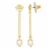 Nine West Gold Tone Simulated Pearl Linear Drop Earrings -Nine West shop 5807423