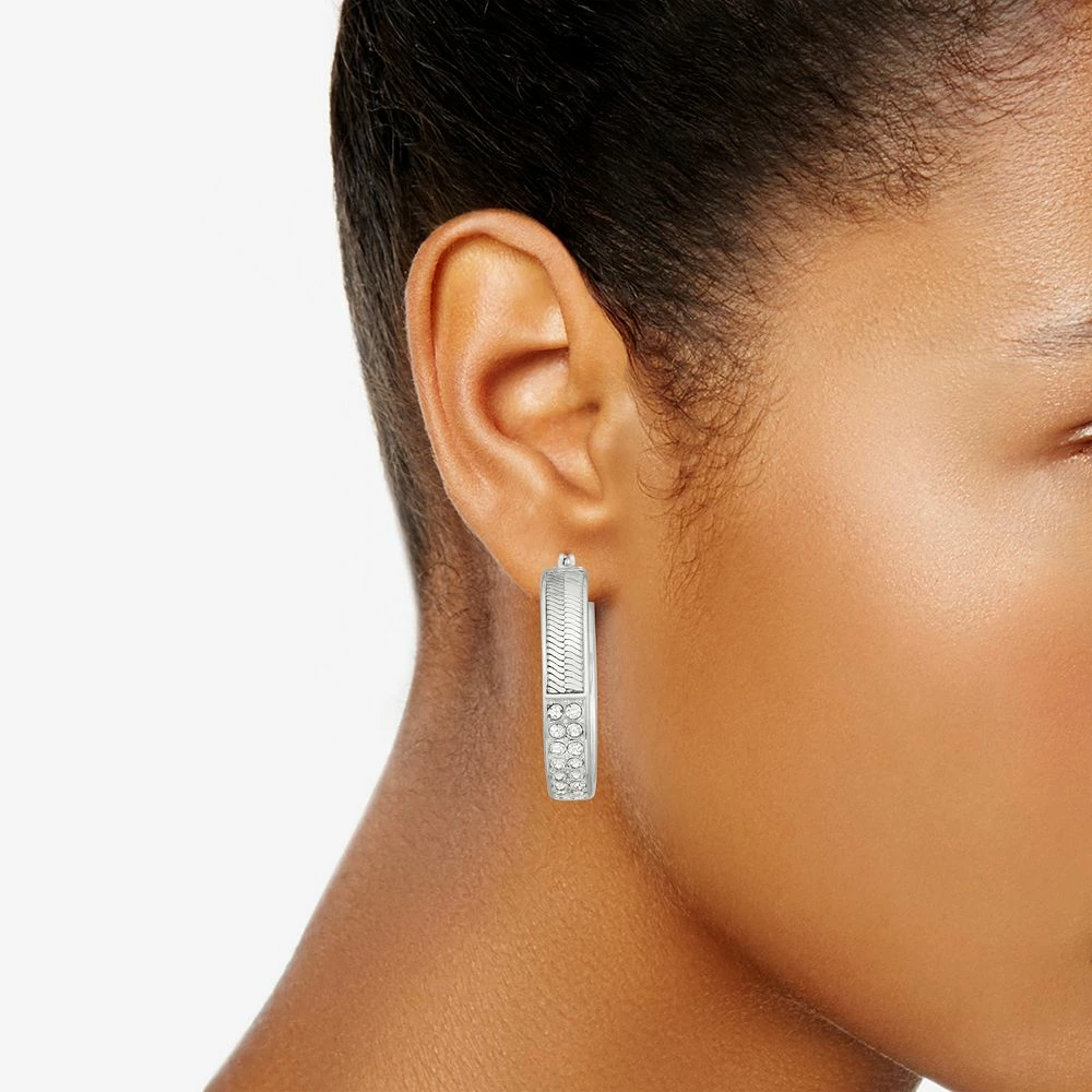 Nine West Pave Click-It Hoop Earrings 4 Nine West Pave Click-It Hoop Earrings - Image 2