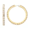 Nine West Gold Tone Crystal Pave Hoop Earrings 2 Nine West Gold Tone Crystal Pave Hoop Earrings -Nine West shop 5808451