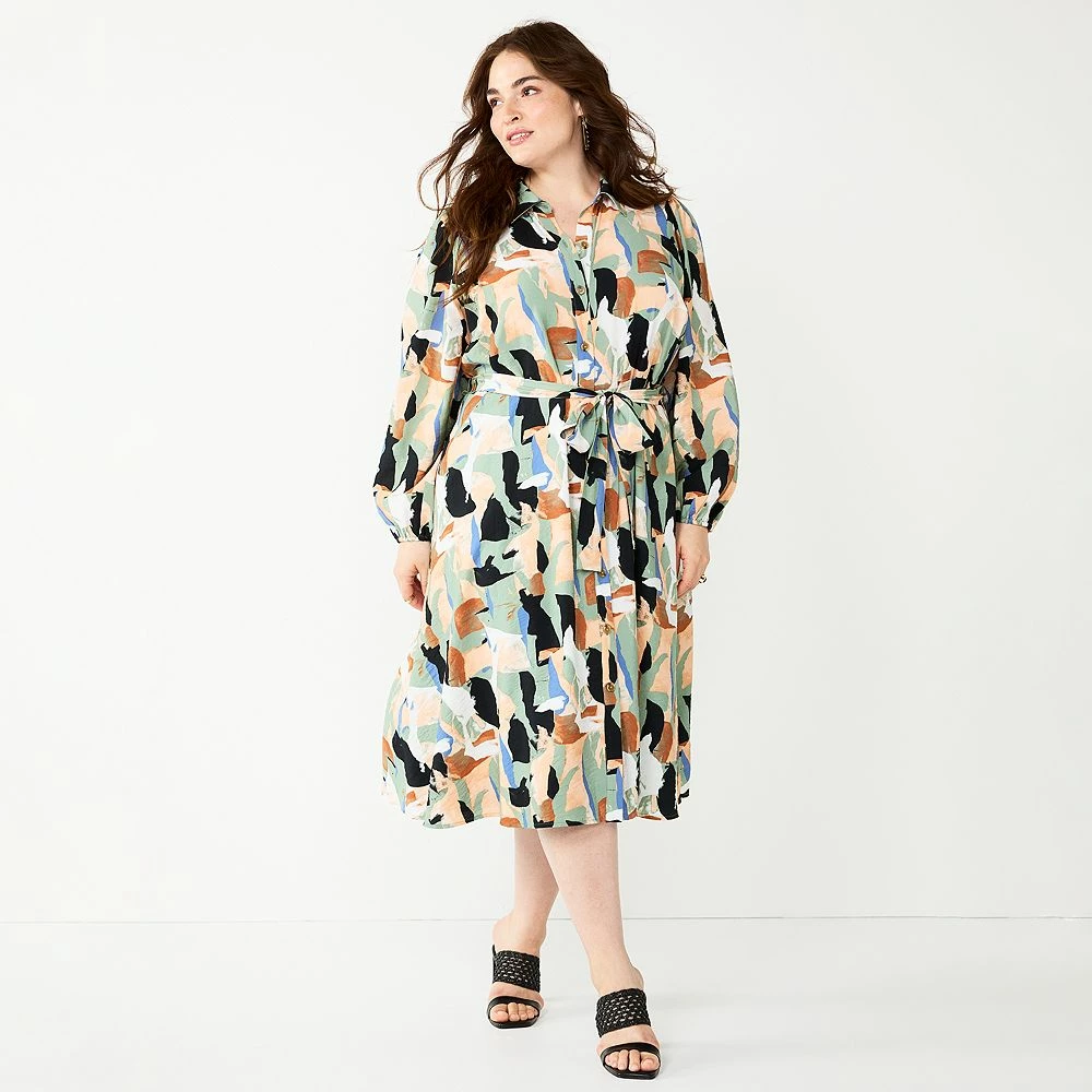 Plus Size Nine West Midi Shirt Dress 4 Plus Size Nine West Midi Shirt Dress - Image 2