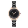 Nine West Women's Black Bracelet Watch with Rose Gold Tone Case -Nine West shop 5857474