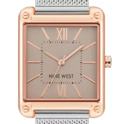 Nine West Women's Two Tone Rectangle Dial Dress Watch -Nine West shop 5857479 ALT2