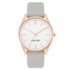 Nine West Women's Faux Leather Strap Watch