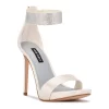 Nine West Utell Women's Rhinestone High Heel Dress Sandals -Nine West shop 5883719 Ivory Satin