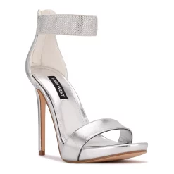 Nine West Utell Women's Rhinestone High Heel Dress Sandals -Nine West shop 5883719 Silver