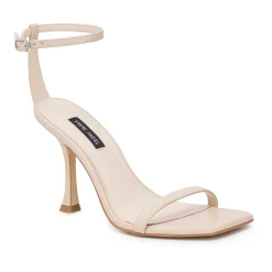 Nine West Yess Women's Leather Heeled Sandals -Nine West shop 5883723 Ivory Leather