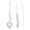 Nine West Silver Tone Triple Heart Threader Earrings -Nine West shop 5893018