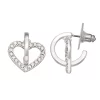 Nine West Silver Tone Heart Post Hoop Earrings -Nine West shop 5893020