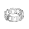 Nine West Silver Tone Chain Link Ring