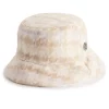 Women's Nine West Reversible Houndstooth Faux Fur Bucket Hat