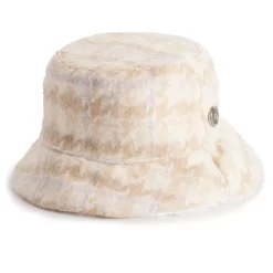 Women's Nine West Reversible Houndstooth Faux Fur Bucket Hat