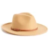 Women's Nine West Vegan Leather Tie Felt Floppy Hat -Nine West shop 5921335 Camel