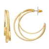 Nine West Gold Tone Triple Orbital Hoop Earrings -Nine West shop 5928753