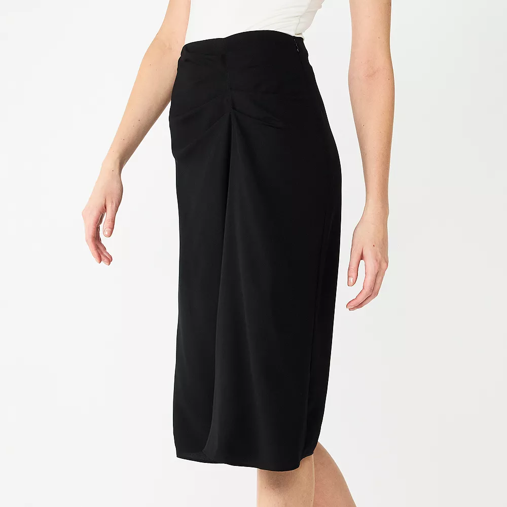 Women's Nine West Side Ruched Midi Skirt 4 Women's Nine West Side Ruched Midi Skirt - Image 2