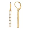 Nine West Gold Tone Crystal Baguette Linear Drop Earrings -Nine West shop 6015554