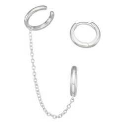 Nine West Silver Tone Mismatched Ear Cuff