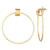 Nine West Gold Tone Medallion Drop Hoop Earrings -Nine West shop 6015708