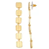 Nine West Gold Tone Textured Square Linear Drop Earrings