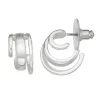 Nine West Silver Tone Three Row Hoop Earrings -Nine West shop 6016015