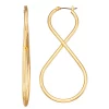 Nine West Gold Tone Figure Eight Hoop Earrings
