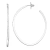 Nine West Silver Tone Large Simulated Crystal Hoop Earrings