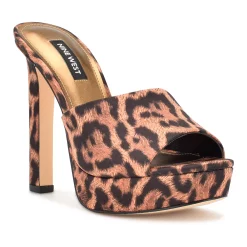 Nine West Wila Women's Platform Sandals 10 Nine West Wila Women's Platform Sandals -Nine West shop 6037996 Leopard Satin