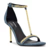 Nine West Ropes Women's Stiletto Dress Sandals -Nine West shop 6102007 Blue Denim Gold