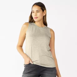 Nine West Essential Easy High-Neck Tank -Nine West shop 6171805 Dusty Salt Heather