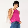 Nine West Essential Easy High-Neck Tank -Nine West shop 6171805 Raspberry Soda