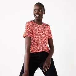 Women's Nine West Essential Crewneck Tee 15 Women's Nine West Essential Crewneck Tee -Nine West shop 6172706 Coral Sribble